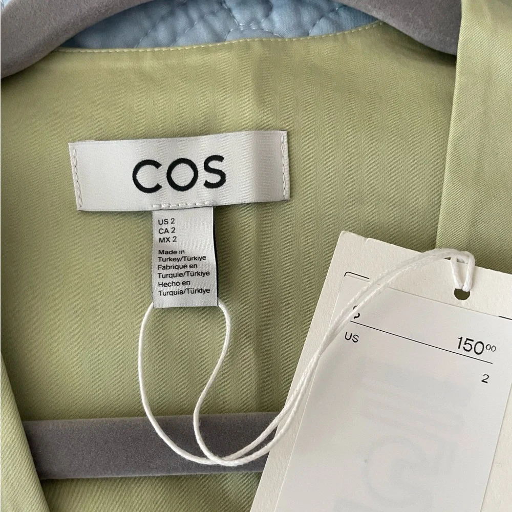 COS women’s pale lime green cotton swing dress. Size 2. NWT. - Picture 8 of 11